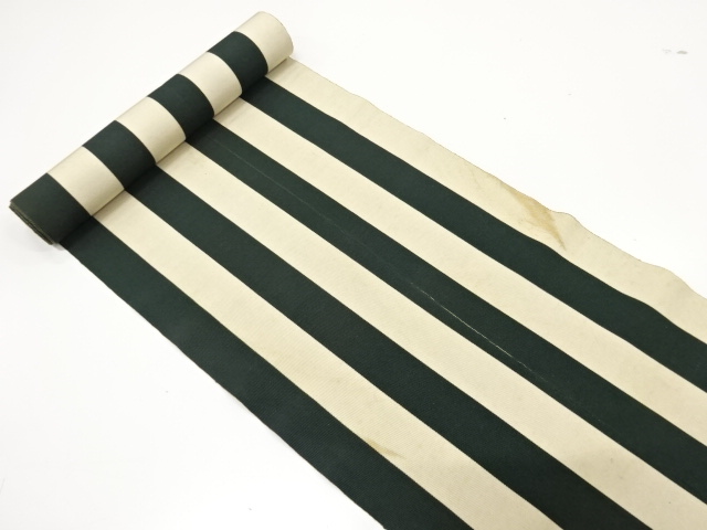 アンティーク　本場筑前博多　縞模様織り出し　八寸帯地反物